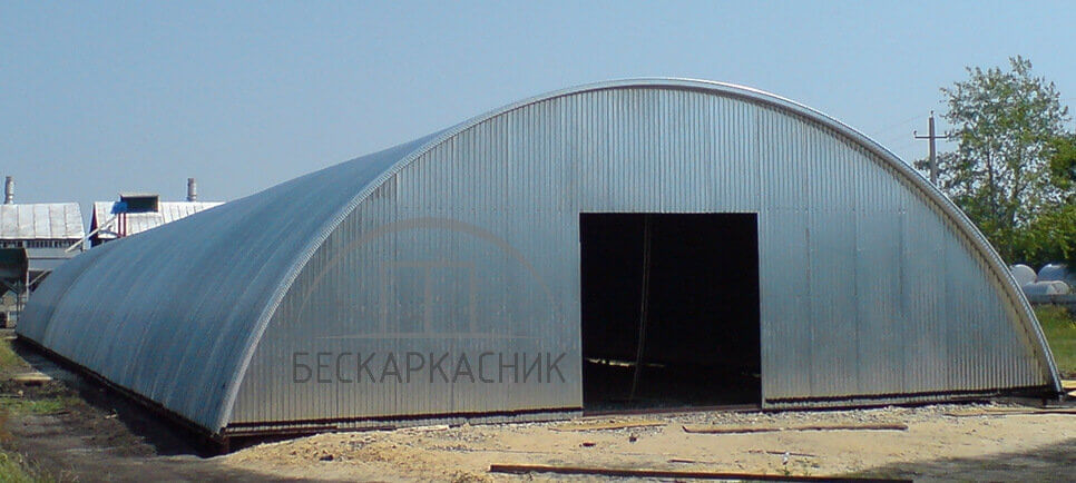 Бескаркасные ангары арочного типа  в Рославле